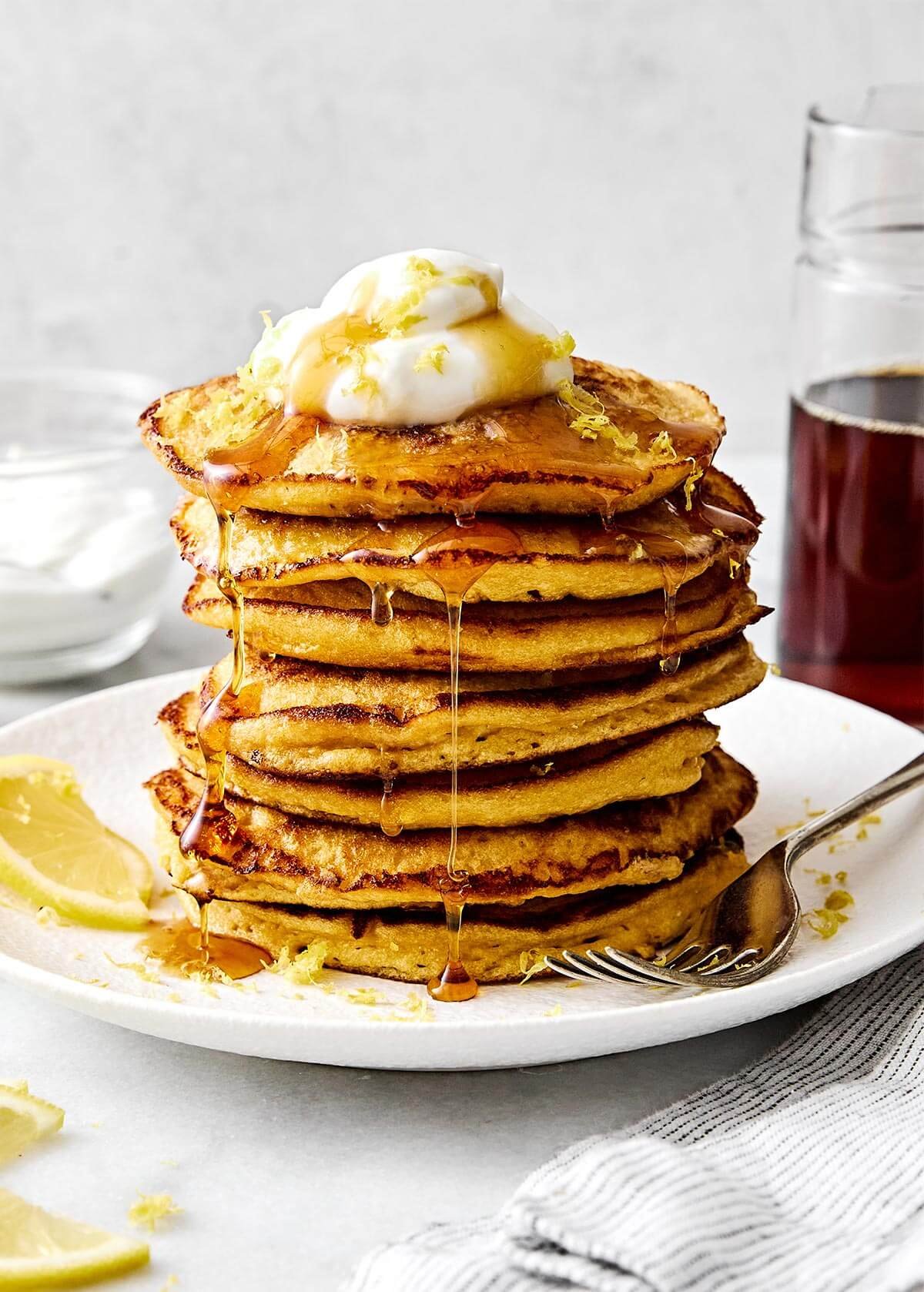 Crêpes protéinées au citron et à la ricotta.