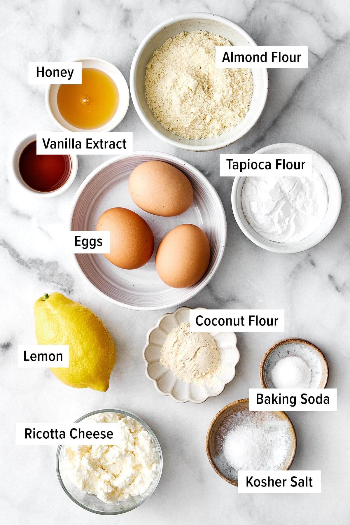 Ingrédients des crêpes protéinées.