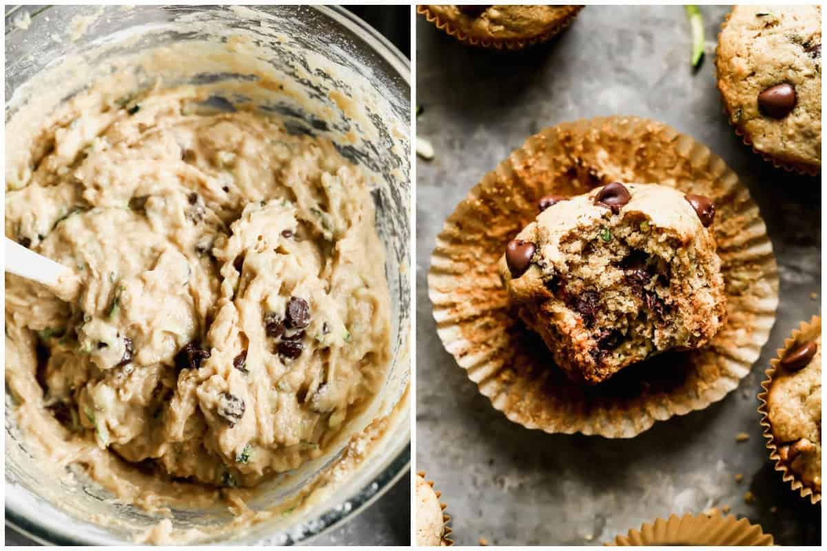 Les Muffins aux Courgettes et Pépites de Chocolat sont extra moelleux et savoureux grâce à la courgette, tout en gardant une sensation de dessert grâce aux pépites de chocolat. Ils sont rapides et faciles à réaliser et totalement délicieux !