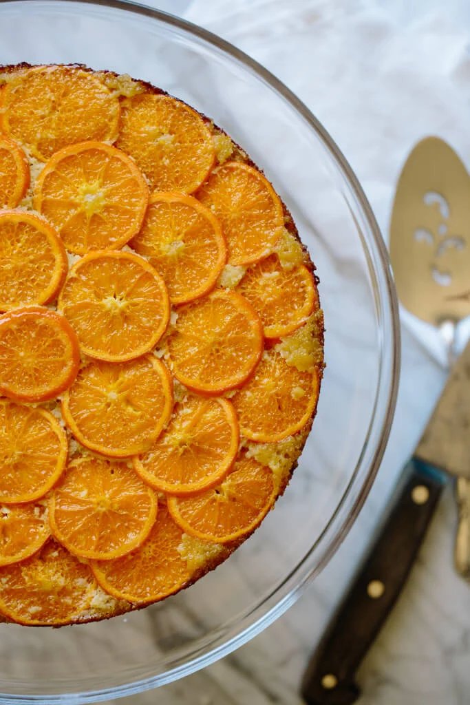 Gâteau renversé aux clémentines.