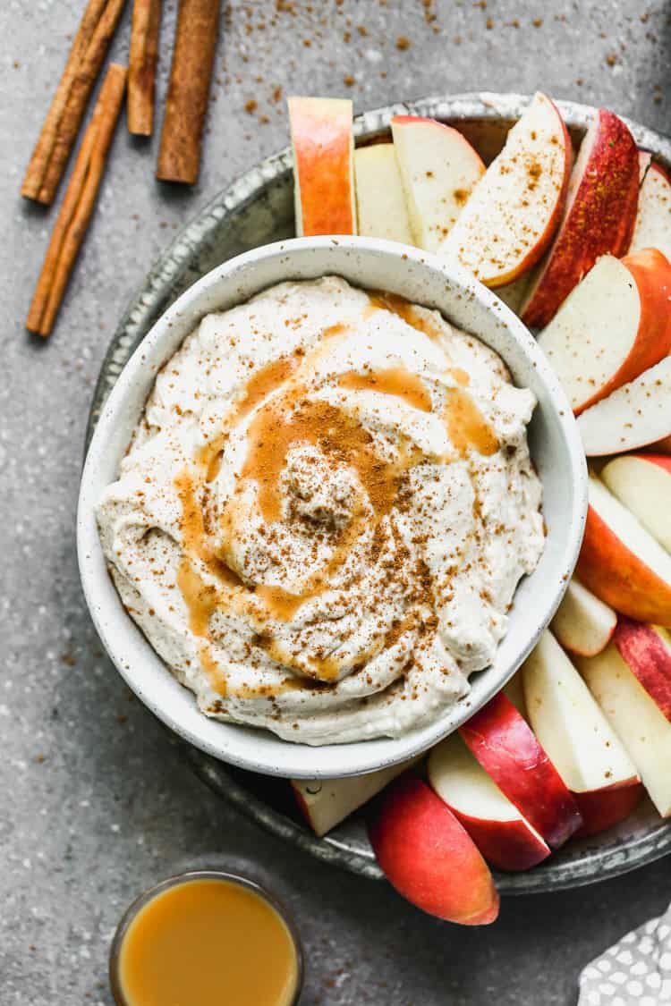 Caramel apple dip is a no-bake favorite that’s great for snack boards or Christmas movie nights.