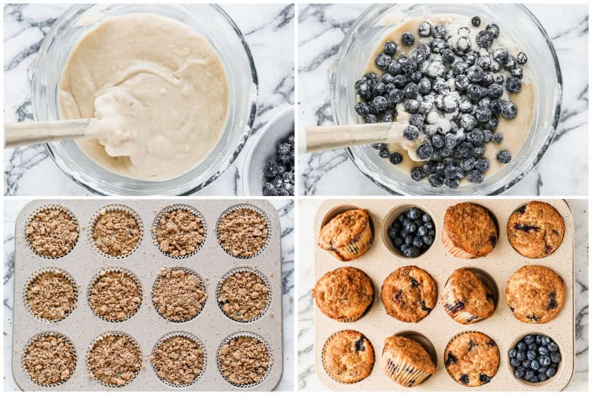 Muffins aux myrtilles faits maison