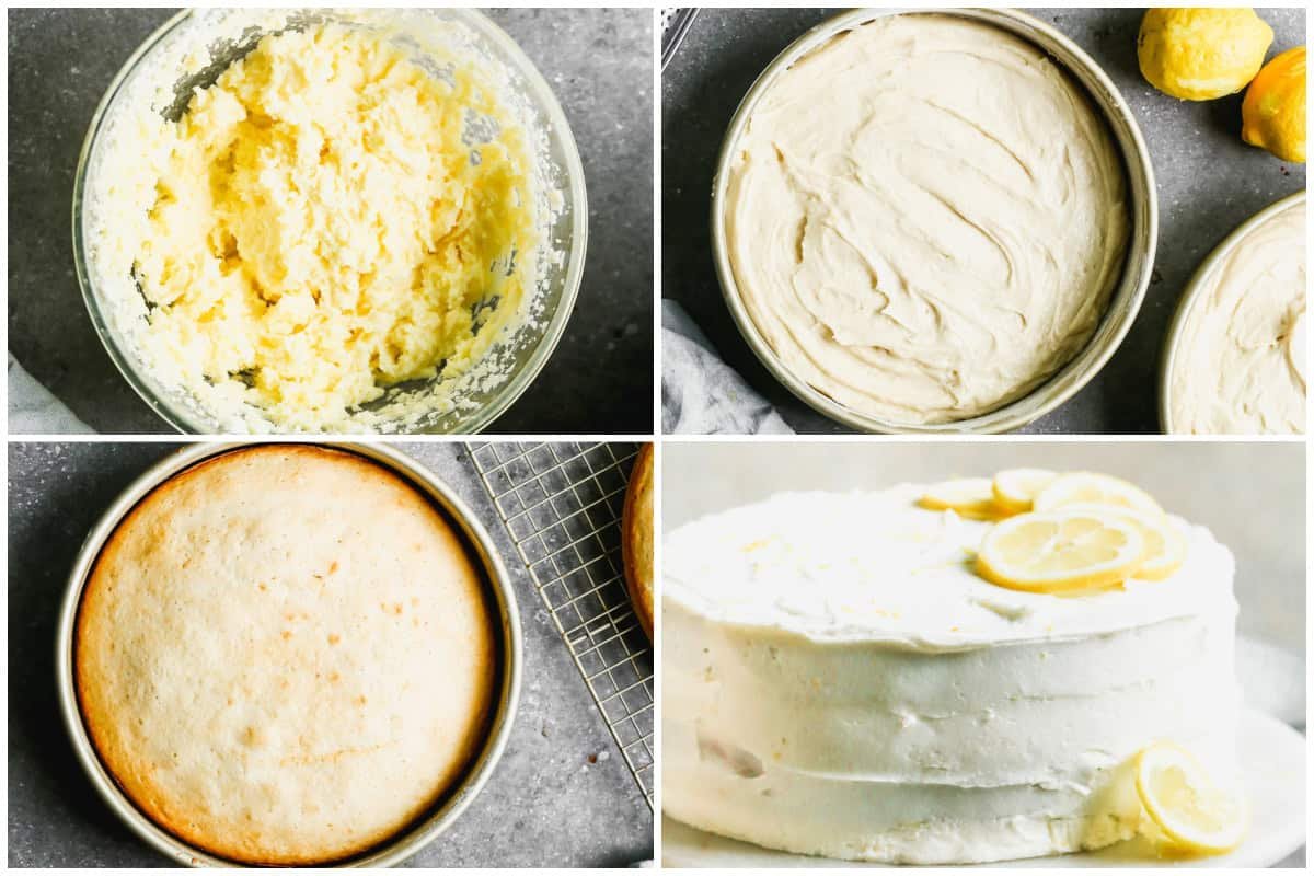 Ce gâteau au citron moelleux est facile à préparer à partir de zéro ou une version améliorée de mélange à gâteau. Il est léger, moelleux, et a un glaçage au beurre au citron que vous voudrez manger à la cuillère !