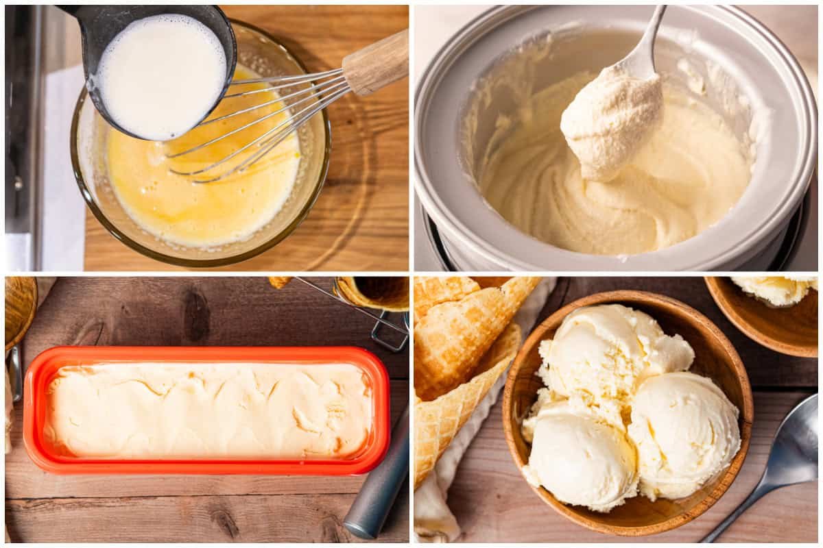 Apprenez à faire de la glace à la vanille avec seulement 5 ingrédients ! Elle reste lisse, crémeuse et parfaite après congélation, prête à être servie et appréciée à tout moment !
