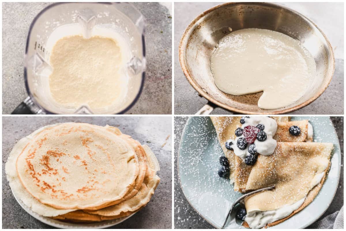 Apprenez à faire des crêpes avec juste quelques ingrédients, un mélangeur et une poêle. Elles réussissent parfaitement à chaque fois et auront meilleur goût que celles de votre café brunch préféré !
