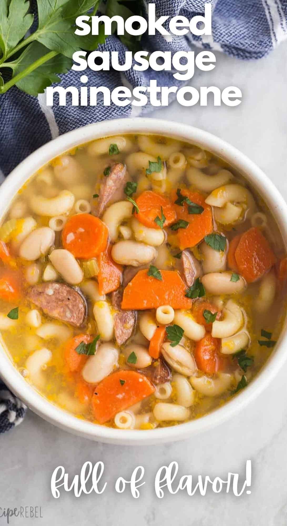Soupe minestrone avec saucisse fumée